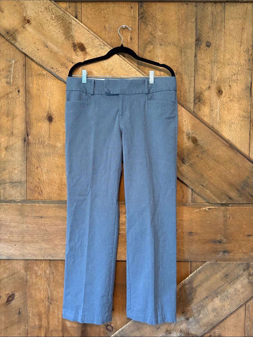 Banana Republic Steel Blue Women's Dress Trousers Slim Straight Leg Size 10